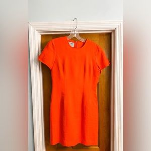 Sz 6 Lined Linen Flame Red Dress by Country Roads Australia, Office Work Dress